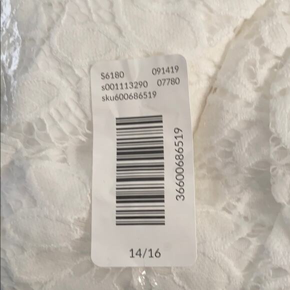 Lane Bryant white Lace Inset Midi Dress - Picture 6 of 7